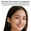 2026 New Clip-On Open-Ear Headphones  Wireless Bluetooth Earbuds with AI Noise Cancelling, Rhinestone Decor,144 Languages Ai Translation Earbuds for Women, IPX7 Water Resistant (1PC,Silver) view 4