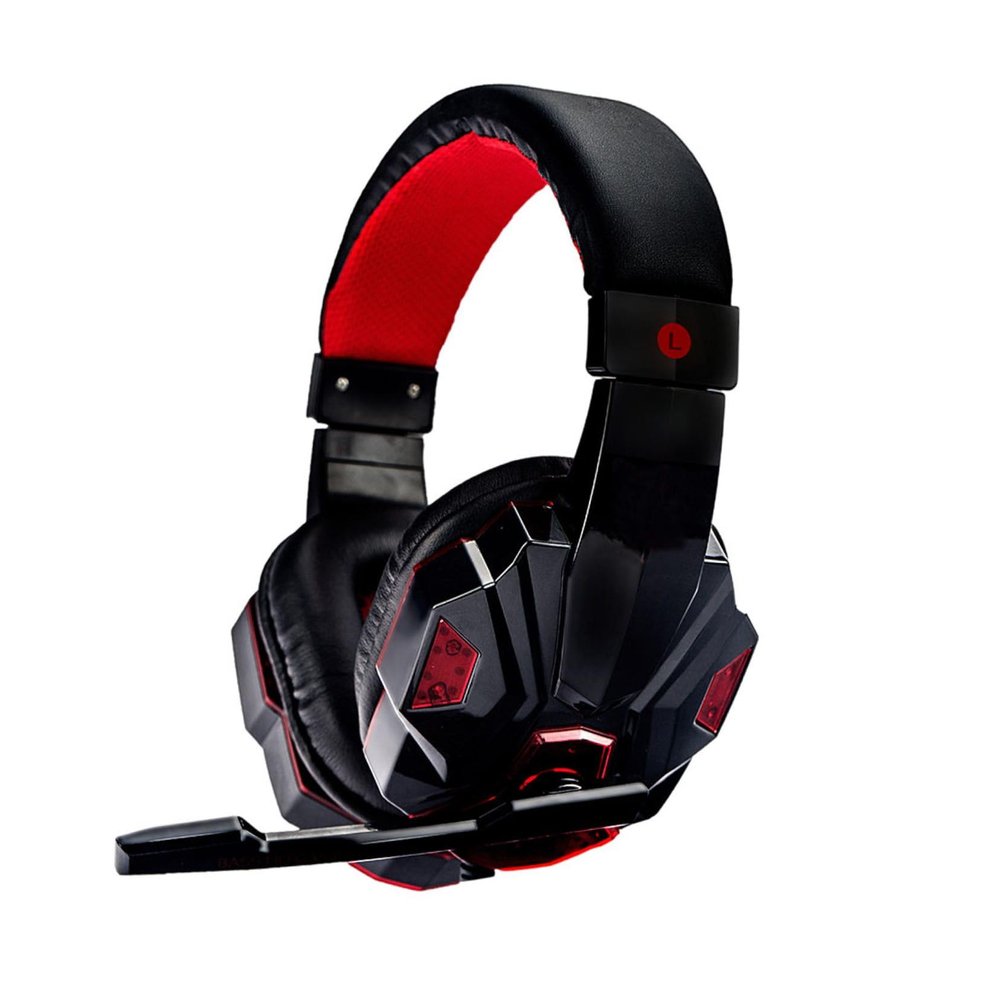 BESPORTBLE Wired Over-Ear Gaming Headset with Microphone, Noise Cancelling Mic and Soft Ear Pads, Illuminated Gaming Earphones Suitable for Console and Travel Use