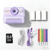 Kids Instant Print Camera, 1080P HD Kids Camera Instant Print with 3 Rolls Print Paper & 64GB Card, Ideal Kid Toys Gifts for Boys & Girls Age 3-16 (Purple (64GB Memory)) view 1