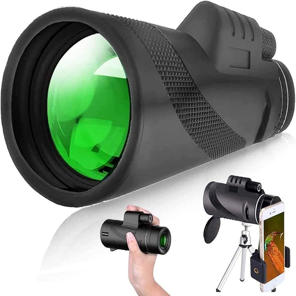 12X50 Monocular Telescope, BAK4 Prism & FMC HD Monocular Scope with Smartphone Holder and Tripod, IPX7 Waterproof for Bird Watching, Camping, Concert