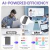 AI Smart Voice Recorder, 64GB 1000+ Hours Audio Recorder with Fast AI Transcription, Summaries, Mind Map, Q&A, Data Safe, Ultra-Thin, Magnetic Case, for Meetings, Calls, Lectures, Matte Grey view 3