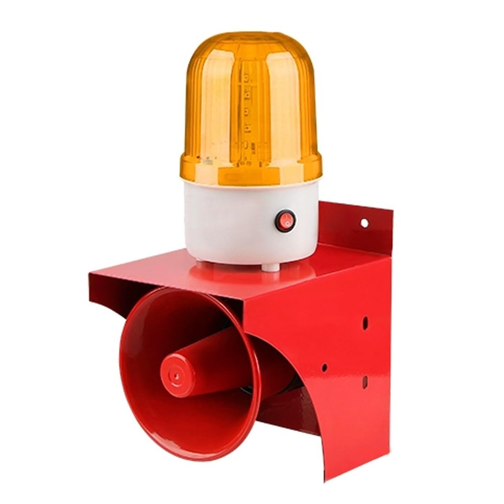 Industrial Sound and Light Alarm Siren, LED Strobe Flashing Emergency Warning Light, 120dB Waterproof Warning Lights for Residential Buildings, Schools, Warehouses, Construction Sites