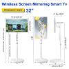 32 Inch Portable Smart TV with Rolling Wheels 1080P FHD Rotating Touchscreen Monitor for Home Theater Office(32 in,8+128G) view 3