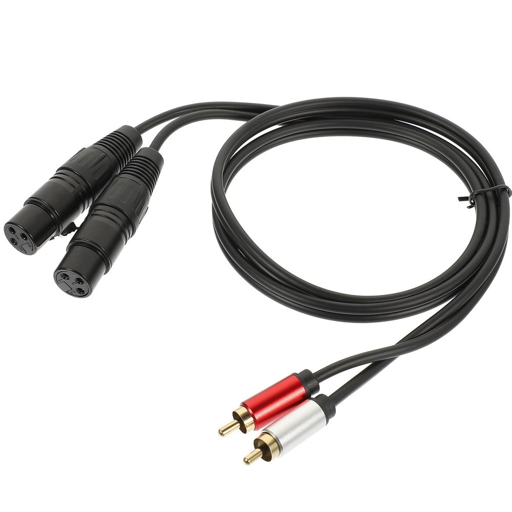 Alipis RCA to XLR Female Audio Adapter Cable 1m Balanced Audio Converter Cord for Mixer Amplifier Car Stereo Red Silver Shell