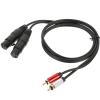 Alipis RCA to XLR Female Audio Adapter Cable 1m Balanced Audio Converter Cord for Mixer Amplifier Car Stereo Red Silver Shell view 1