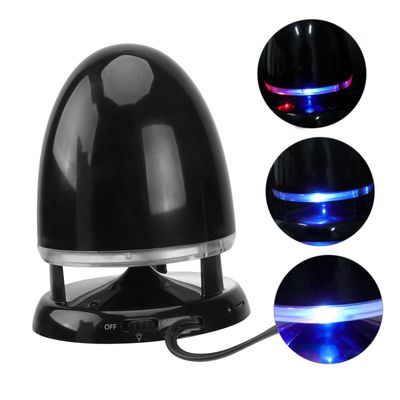 VALICLUD Mini Multimedia Speaker with USB Light, External Aux in Loudspeaker for Laptop and Phone, Portable Plug-in Speaker with Bass, Black and Blue, Dc 5v Compatible