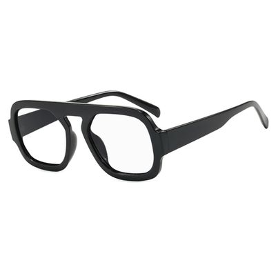 bullabulling Reading Glasses Vintage Square Blue Light Blocking Glasses Women Men 70s Flat Pilot Glasses (black, 3.0, x)