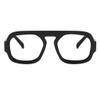 bullabulling Reading Glasses Vintage Square Blue Light Blocking Glasses Women Men 70s Flat Pilot Glasses (black, 3.0, x) view 2