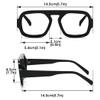bullabulling Reading Glasses Vintage Square Blue Light Blocking Glasses Women Men 70s Flat Pilot Glasses (black, 3.0, x) view 4