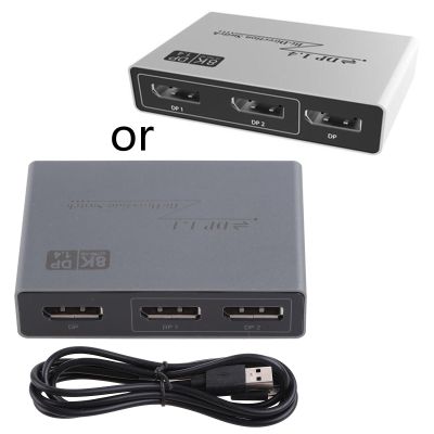 Bi-Direction DP 1.4 Switch 8K 30Hz 4K 144Hz Splitter Converter Bi-Directional for Multi Monitors 3D Displays