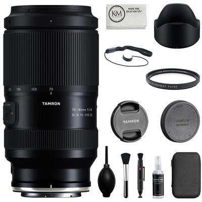 Tamron 70-180mm f/2.8 Di III VC VXD G2 Lens Compatible with Nikon Z Mount Bundle with UV Filter + Lens Cap Keeper + Cleaning Kit + Cleaning Cloth (5 Items)