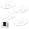 4 Pack Adhesive Security Camera Wall Mount, Universal Transparent Monitor Wall Mount Brackets with Cable Clips Versatile Surveillance Holder Self Adhesive Small Walls Shelf for Bedroom Kitchen Living view 1
