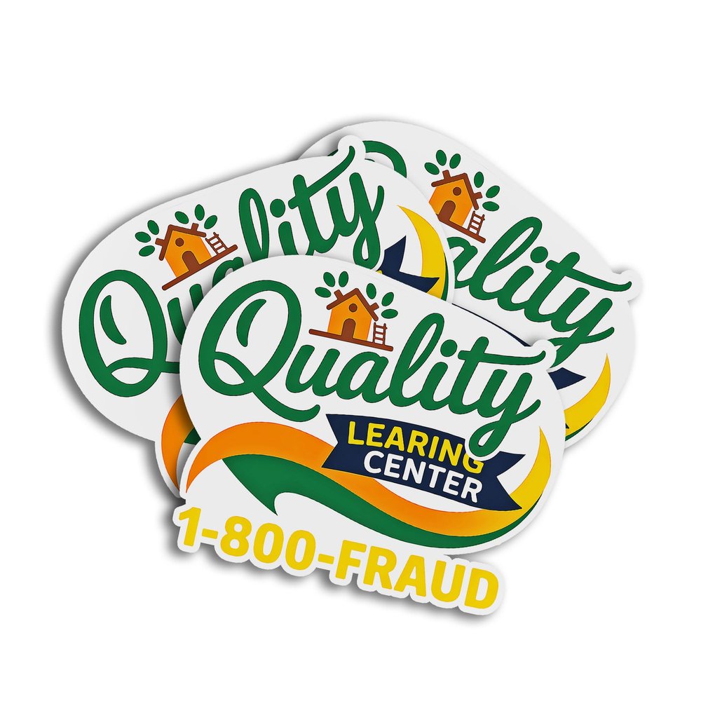 Motivation Meme Quality Learing Center Viral Meme Misspelled Daycare Learning Center Decal Sticker for Tumbler, Laptop, Phones, Helmets, Hardhats, Car
