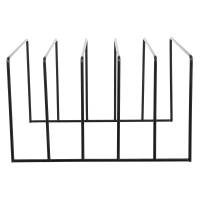 BESPORTBLE Vinyl Record Storage Rack and Desktop Iron CD Holder for Music Collectors, Black Wrought Iron Large Organizer File and Book Support for Home and Office Use