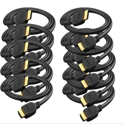 (10 Pack) 8K HDMI to HDMI 2.1 Cable, 10ft. 48Gbps Ultra High-Speed HDMI Cable, Supports 8K@60Hz & 4K@120Hz, Compatible with PS5, PS4, Xbox Series X/S, Nintendo Switch, AMD Radeon GPUs, 10-Feet.