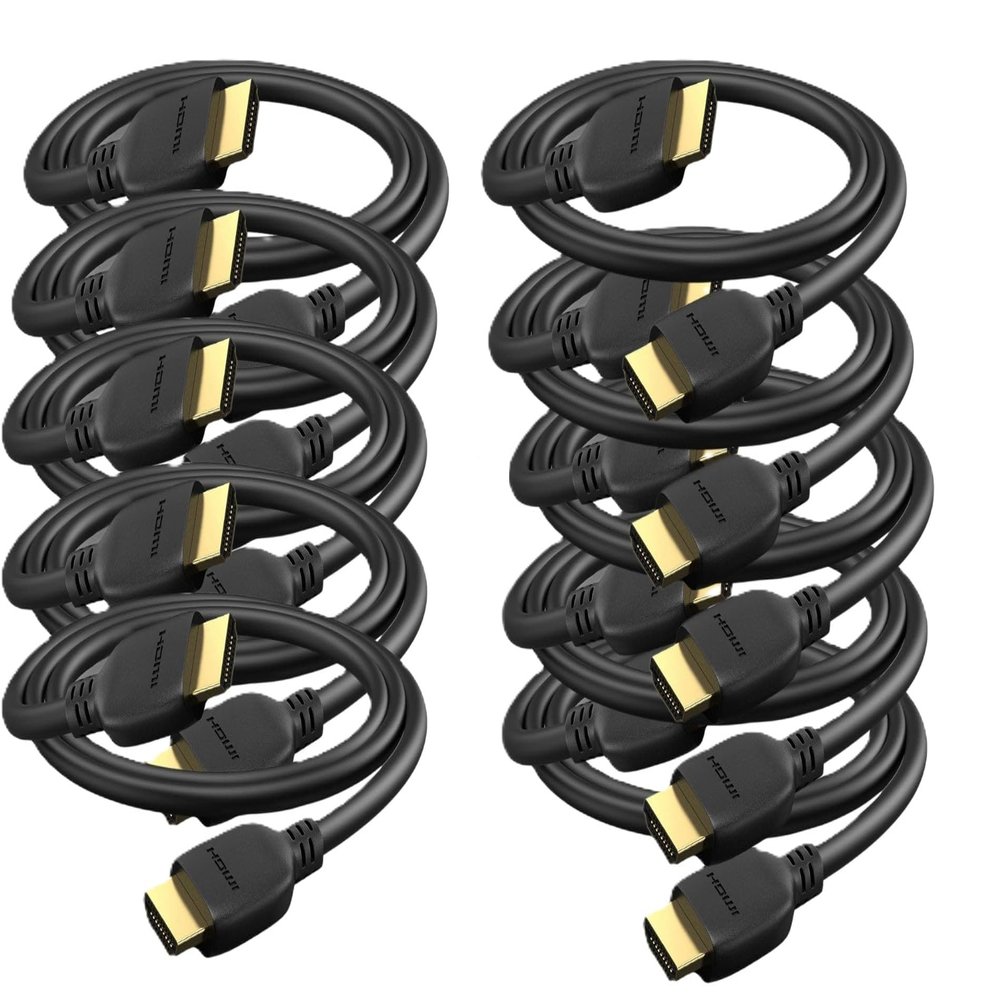 (10 Pack) 8K HDMI to HDMI 2.1 Cable, 10ft. 48Gbps Ultra High-Speed HDMI Cable, Supports 8K@60Hz & 4K@120Hz, Compatible with PS5, PS4, Xbox Series X/S, Nintendo Switch, AMD Radeon GPUs, 10-Feet.