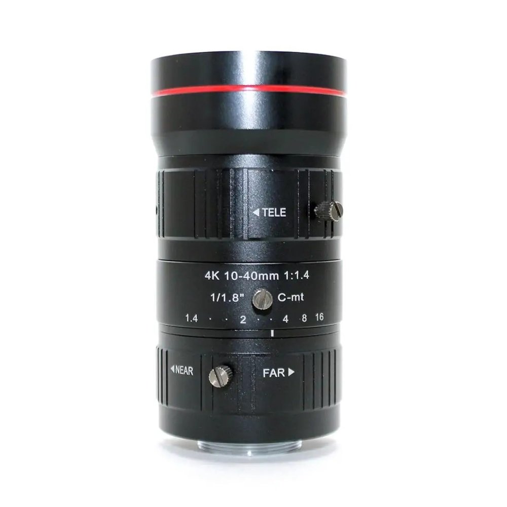 8Megapixel 4K 10-40mm CCTV 1/1.8" IR F1.4 Manual Iris Varifocal C-Mount Low Distortion Lens