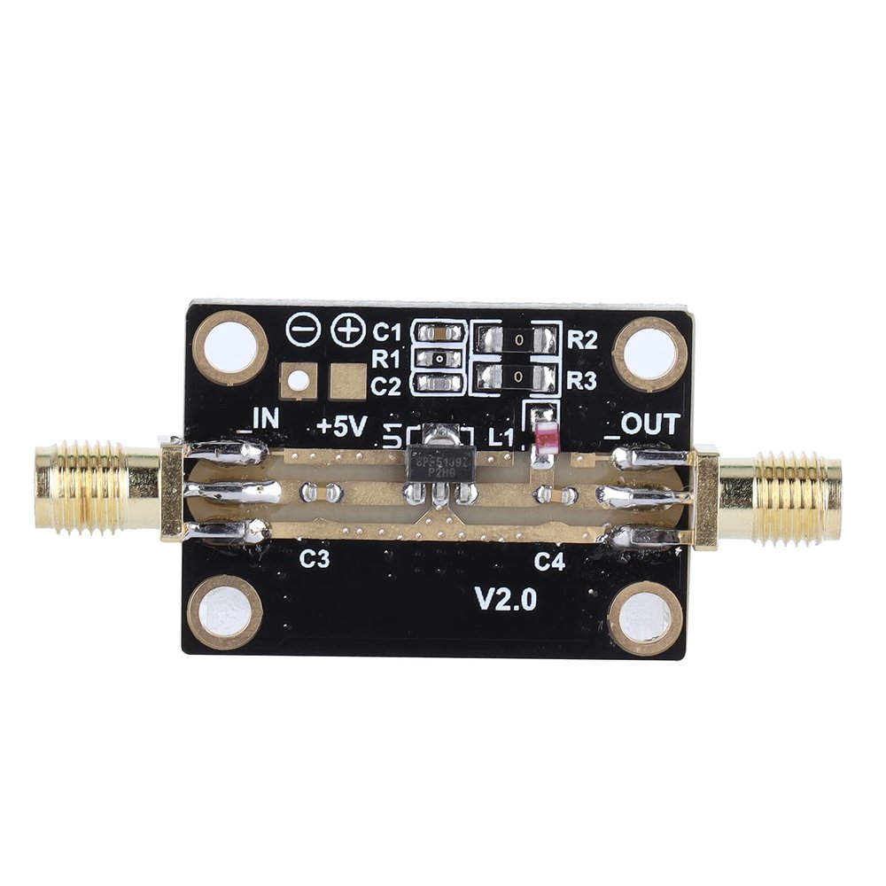 RF Wide Band Amplifier Board, High Gain Low Noise LNA Module, 0.6dB NF 5V Power Supply, 18dB Gain at 0.9GHz with SMA Female Connectors for Radio Receiver and Electronic Detection E
