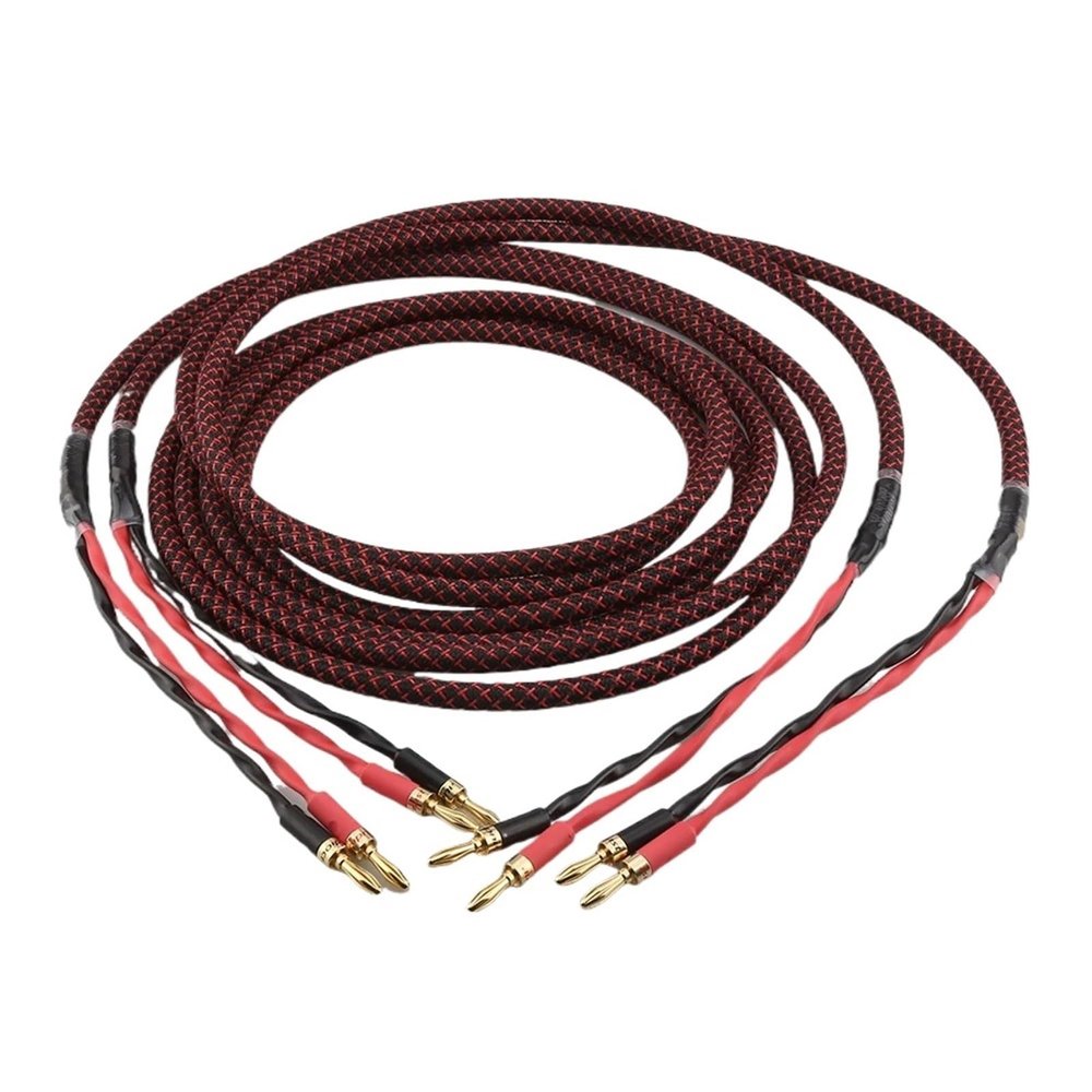 VCIMZUL SP11 HiFi Speaker Cable 1 Pair OFC Audio Cable HI-FI high-end Amplifier Speaker Cable Banana Plug(A Pair -Banana Plug,10)