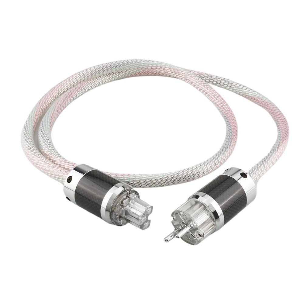 VCIMZUL HiFi Power Cable 7N OFC High Fidelity Power Cord with EU/US/AU Plug for Audio Equipment(AU Power Plug,0.5m)