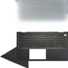 100% New Laptop Replacement Black Bottom Base Compatible for Dell Inspiron 15 3510 3511 3515 3520 3525 09CJN3 054WVM 03JRFX and US Keyboard with Palmrest Upper Cover Case Shell (Backlit No Type-C Hole view 2