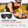 Smart Glasses with Camera, 4K HD POV Smart Baseball Sunglasses Lightweight Video Recording Glasses with Camera Audios Outdoor Sports Action Sunglasses for Men Women 32/64/128GB SD Card (D, 128GB) view 2