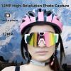 Smart Glasses with Camera, 4K HD POV Smart Baseball Sunglasses Lightweight Video Recording Glasses with Camera Audios Outdoor Sports Action Sunglasses for Men Women 32/64/128GB SD Card (D, 128GB) view 3