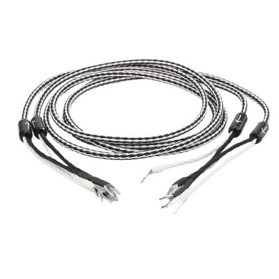 VCIMZUL 8TC Copper Audio Speaker Cable HiFi Amplifier Spade to Spade Plug Audiophile Speaker Wire for Home Theater(Spade to Spade,2.5m)