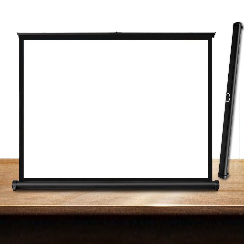 GPXIYZWFF Tabletop Projector Screen 20 30 40 50inch Manual Pull Up Projection Screen Retractable Movie Screen Lightweight Projector Screen for Travel Office(40inch (4:3))