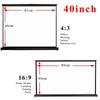 GPXIYZWFF Tabletop Projector Screen 20 30 40 50inch Manual Pull Up Projection Screen Retractable Movie Screen Lightweight Projector Screen for Travel Office(40inch (4:3)) view 2