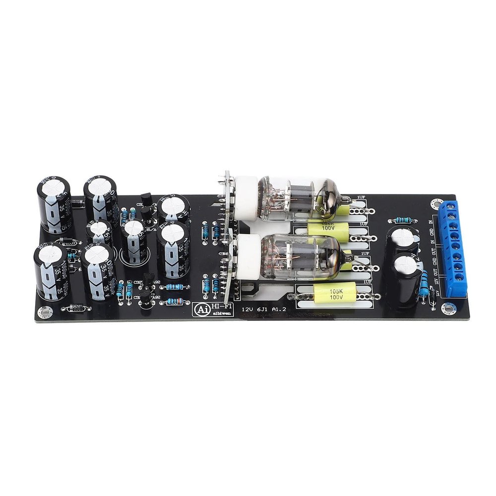 ANKROYU 6J1 Vacuum Tube Preamplifier Board HiFi Power Preamp Amplification Module with LED AC 12V Audio Enhancement for Home Theater Systems and Music Enthusiasts