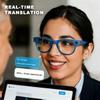 4K Camera Glasses, AI Smart Glasses with Real-Time Translation & Object Recognition,Pov Camera with 32GB Storage, Max 10Hrs Playtime | Extra 2 Lens Set(Clear&Black) for Work,Travel, Business - Blue,L view 4