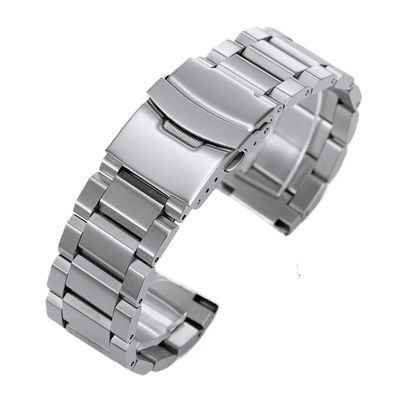 18/20/22/4mm Men Solid Stainless Steel WatchBand fit for Samsung/Seiko/Oris/Citizen/Casio(Silver,22mm)