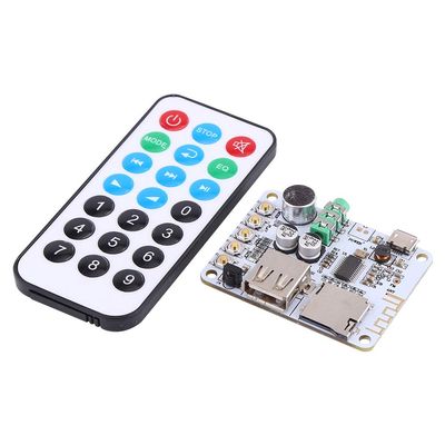 Jeffergarden Bluetooth Audio Receiver Board MP3 WMA FLAC Decoder FM Radio Preamp Output Remote Control with Microphone (Bluetooth Version + Remote Control (with)