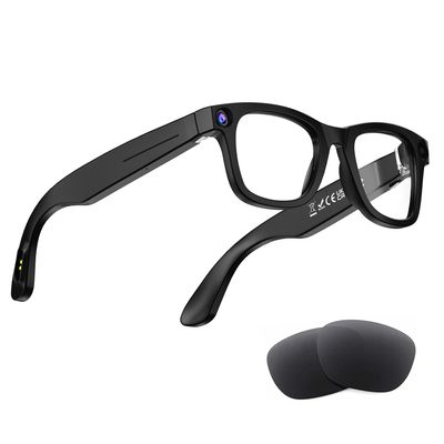 AMZISH AI Smart Glasses with Camera, 8MP HD Bluetooth Camera Glasses, 1080P Video Recording Sunglasses, Real Time Translation, Voice Assistant, Open-Ear Audio for Travel, Meetings & Vlogging
