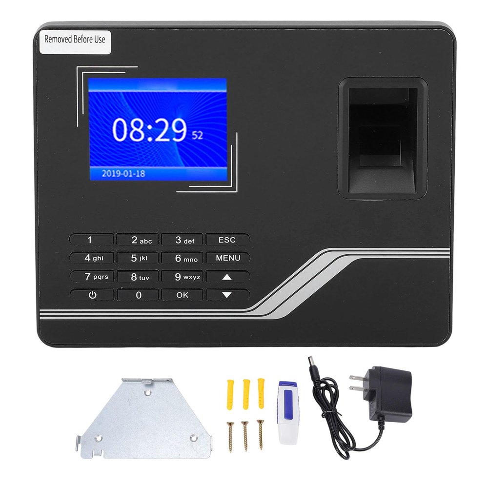 Diydeg Biometric Fingerprint Time Clock, Password Punch in Out Attendance Machine with 2.8 Inch LCD Display for Business Workplace Factory Hotel School Restaurant (US Plug)