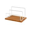 LIAN16PENG CD Rack Tabletop Wooden Vinyl Record Rack CD Albums Holder with Metal Bracket Disc Rack view 1