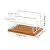 LIAN16PENG CD Rack Tabletop Wooden Vinyl Record Rack CD Albums Holder with Metal Bracket Disc Rack view 2