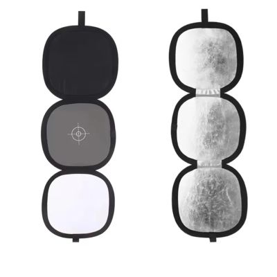 Compatible for Focus & Color Calibration - Trifold Hand-Hold Collapsible Disc 2-Sided 18% Gray/White Balance Focus Board