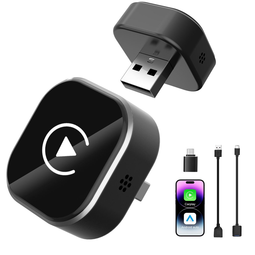 ZOOTEALY Wireless CarPlay & Android Auto Adapter: 2026 Upgraded Mini Plug & Play CarPlay Dongle - Convert Wired to Wireless - Fast Stable Connection, No Delay for for iOS 10+ & Android 11+, 2017+ Cars