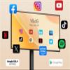 21.5 Inch Portable TV 1080P FHD Touchscreen Android 12 Smart TV Rolling TV Stand for Indoor Outdoor(White,4+64G) view 3