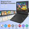 BOKYOK 14.5" Portable DVD Player with 12.1 HD Swivel Screen, 3-5Hrs Play, DVD Player Portable with Dual Stereo Speaker, Last Memory, Support SYNC TV/USB/SD Card, Play All Discs Format view 4