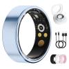 UniJethro Smart Ring for Women & Men, Health Tracker Ring with Heart Rate, Blood Oxygen,Blood Pressure, IP68 Waterproof Fitness Ring, Sleep Tracker for iPhone and Android, No APP Fee (Blue, 7#) view 1
