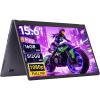Tylvx 15.6" 2-in-1 Laptop/Tablet, 360 Flip FHD Touchscreen, Intel Core m3-8100Y up to 3.4GHz, 16GB RAM 512GB SSD, Win11, Deep Purple for Student Note-Taking, Design, Entertainment
