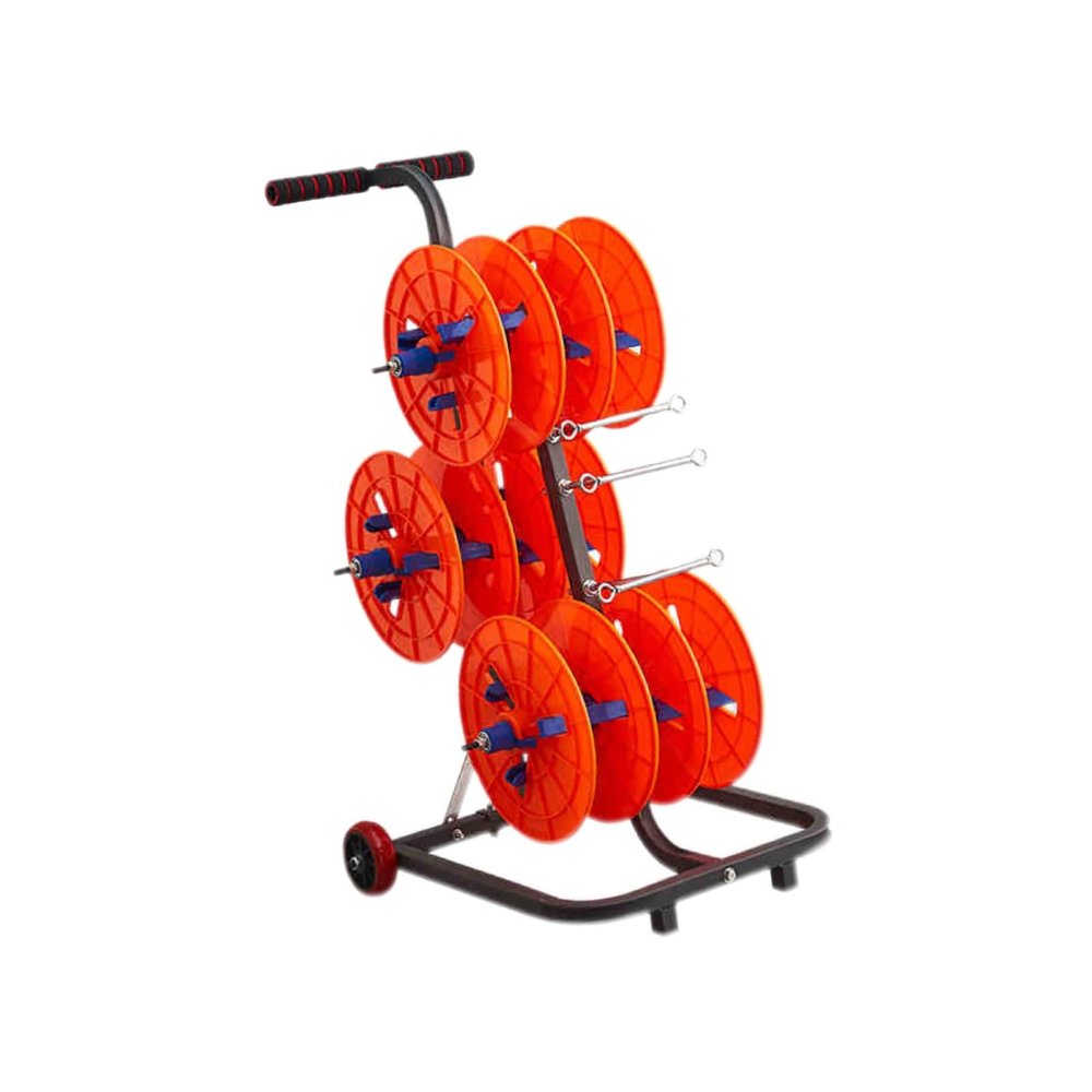 Heavy-Duty Adjustable Cable Spool Rack,Multi-Spool Wire Rack Dispenser Cable Caddy,for Garage Shed Workshop or Factory(Six reels)