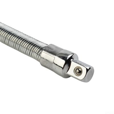 3/8 Inch 1/2 Inch Flexible Socket Extension Rod for Tight Spaces, 90 Degree Bend Spring Shaft Ratchet Wrench Adapter, Flexible Extension for Socket(3/8 inch)