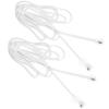 KONTONTY 2pcs Rj11 to Rj45 Adapter Cable Telephone to Ethernet Cord Converter White 4-core 1.7cm for Landline Phone Extension and Fax Machine Connection view 1