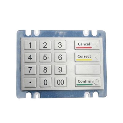 16 Key Button ATM Type Ruggedised IK07 Vandal-Resistant and Waterproof IP65 Metal Numeric Keypad(USB,Layout 1)