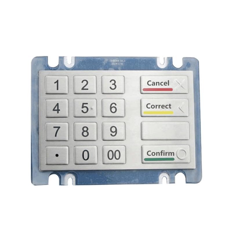 16 Key Button ATM Type Ruggedised IK07 Vandal-Resistant and Waterproof IP65 Metal Numeric Keypad(USB,Layout 1)