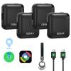 DERAX Bluetooth Tracker 4 Pack - USB-C Rechargeable Tracker Tag Compatible with Find My Device, Works with iOS and Android, Anti Lost Item Finder for Keys Wallet Luggage Backpack, Black view 1